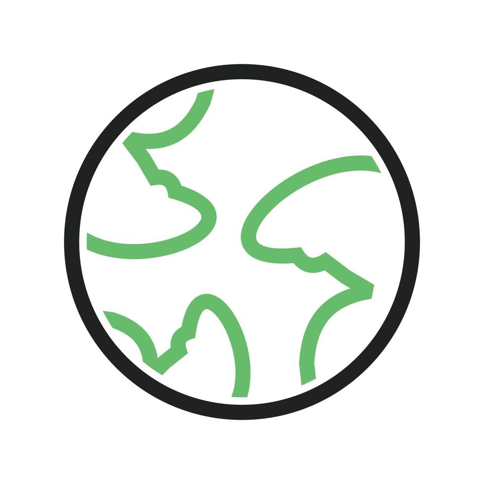 Earth Line Green and Black Icon vector