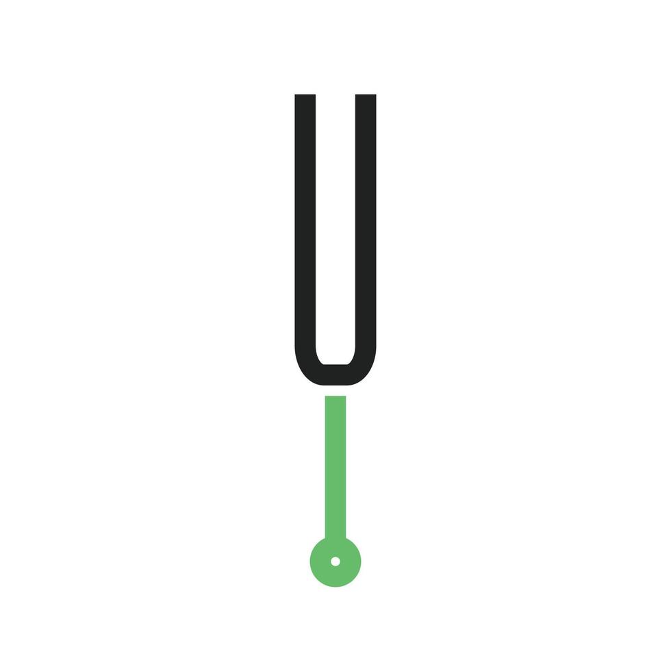 Musical Fork Line Green and Black Icon vector