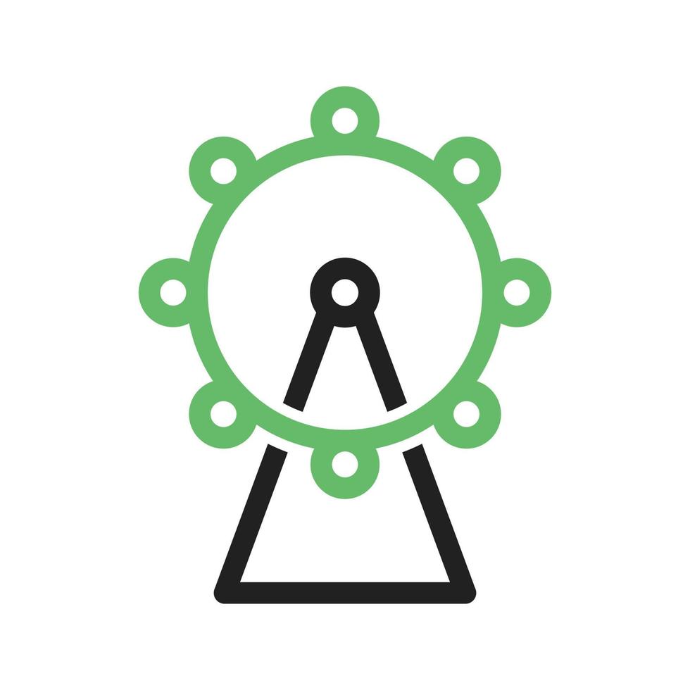 Ferris Wheel Line Green and Black Icon vector