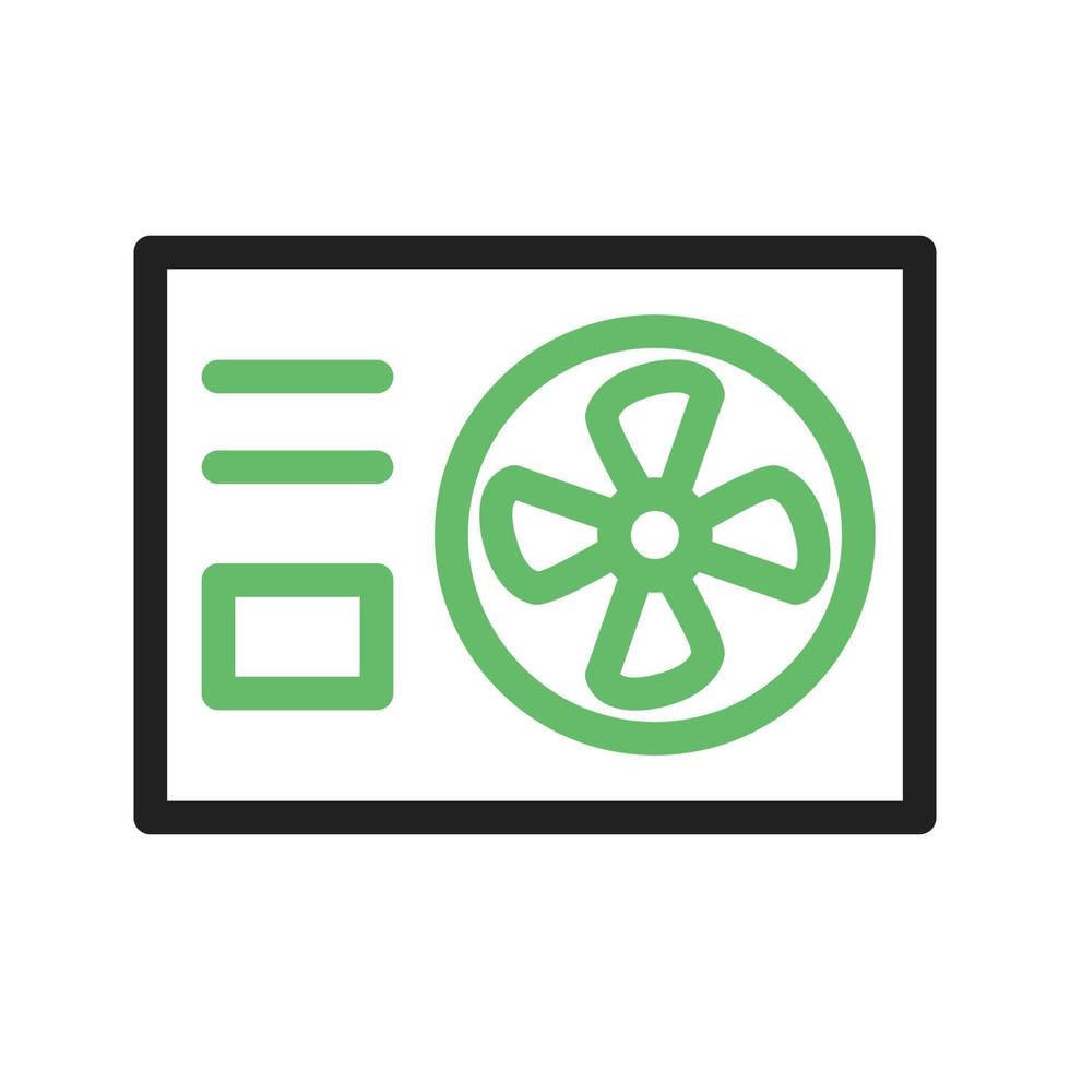 AC Outside Unit Line Green and Black Icon vector