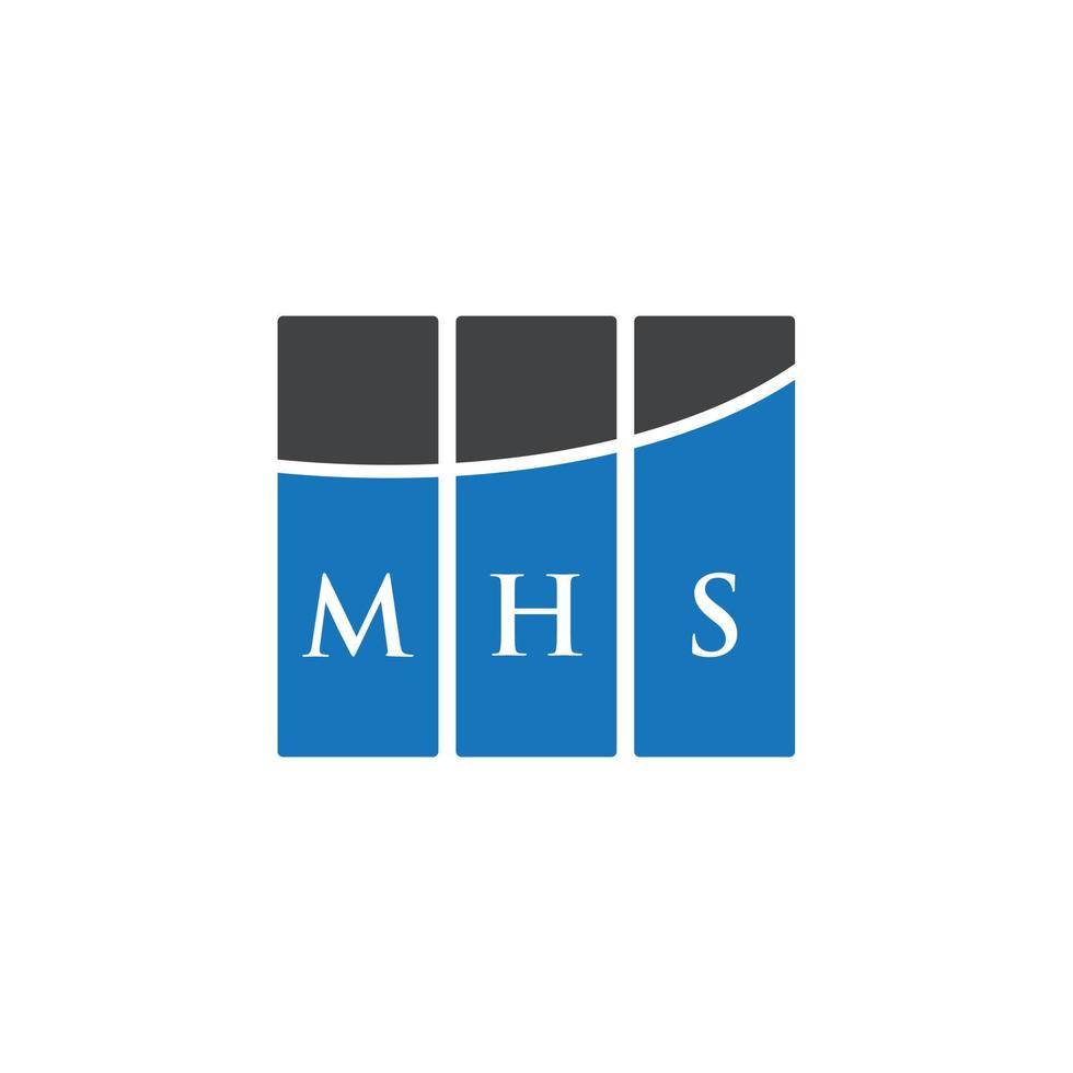 MHS letter logo design on WHITE background. MHS creative initials