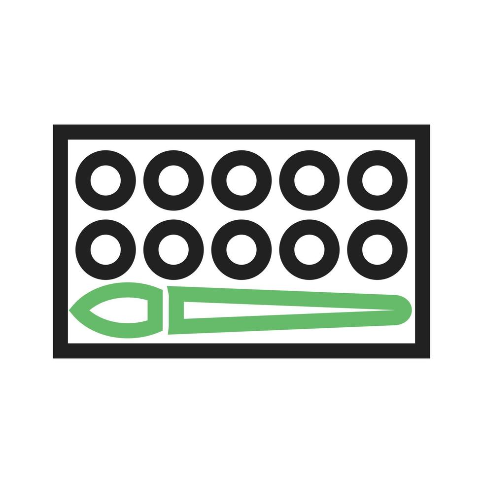 Paints box Line Green and Black Icon vector