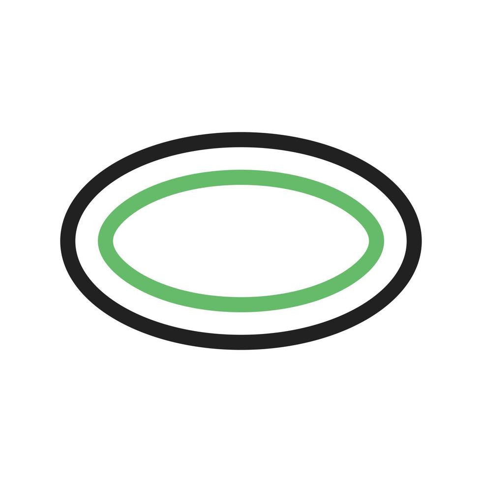 Oval Line Green and Black Icon vector