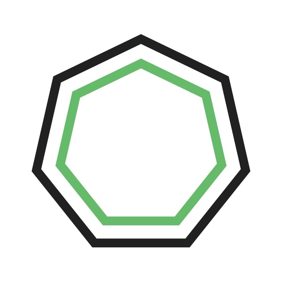 Octagon Line Green and Black Icon vector