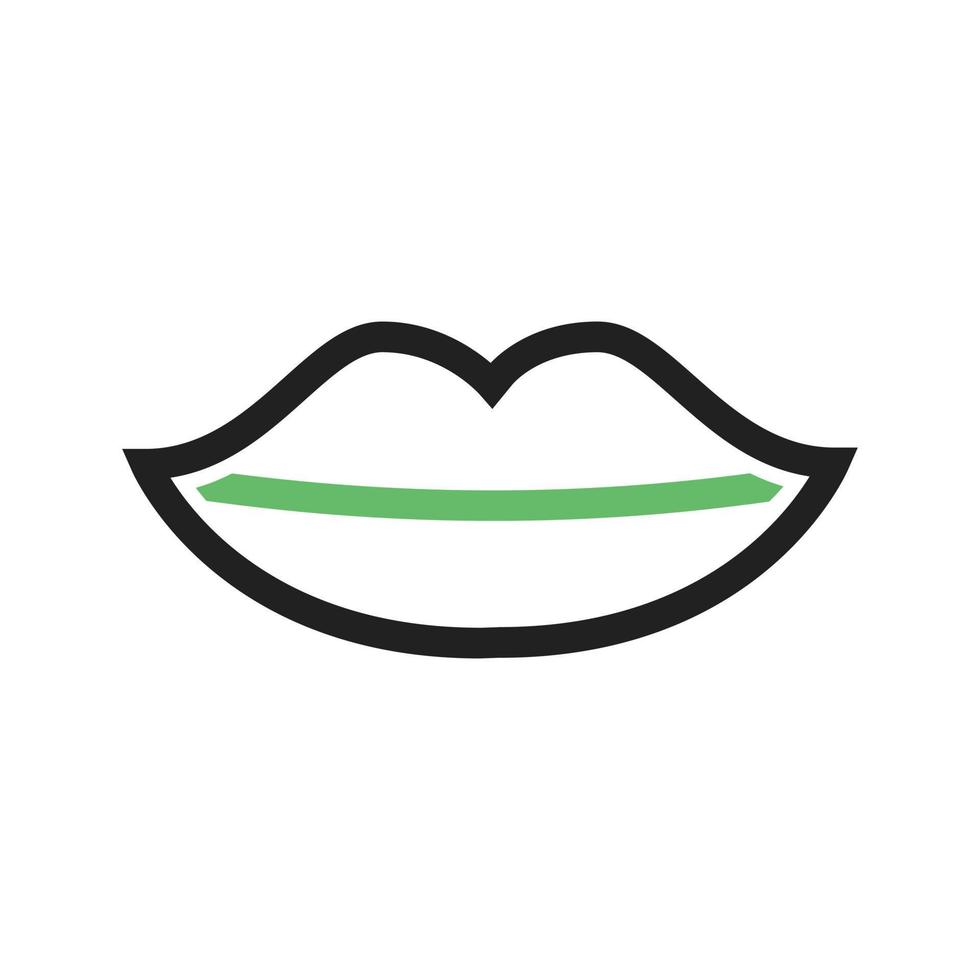 Lips Line Green and Black Icon vector