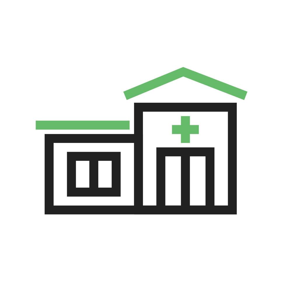 icono verde y negro de la línea de la sala de emergencias vector