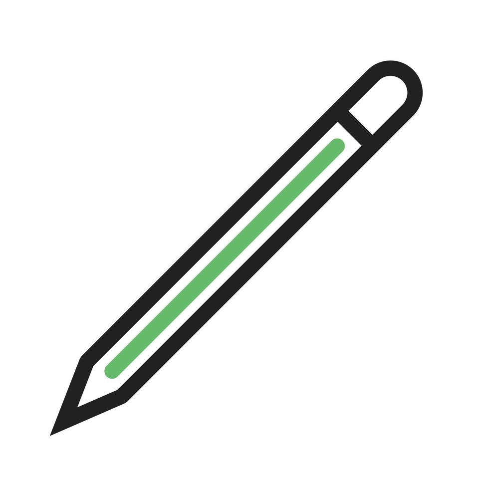 Pencil Line Green and Black Icon vector