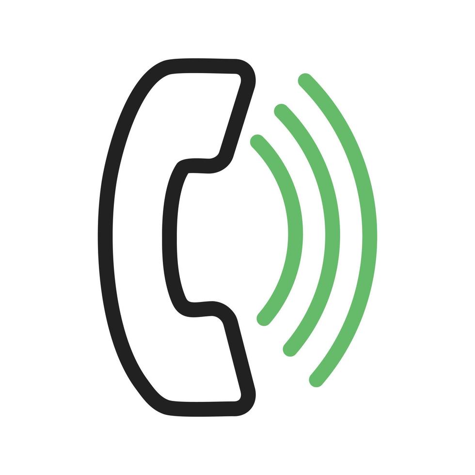 On-going Call Line Green and Black Icon vector