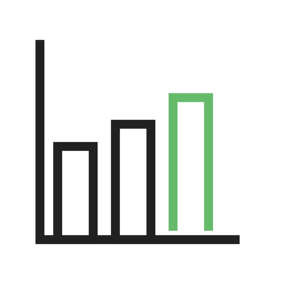 Bar Chart Line Green and Black Icon vector