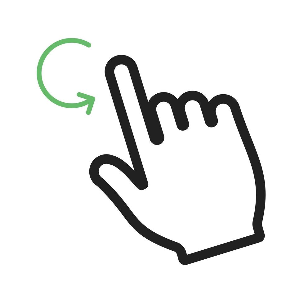 Rotate Line Green and Black Icon vector