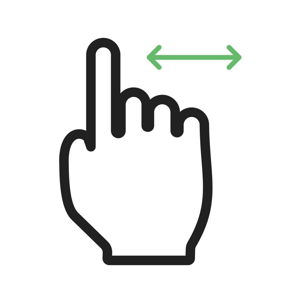 Horizontal Scroll Line Green and Black Icon vector