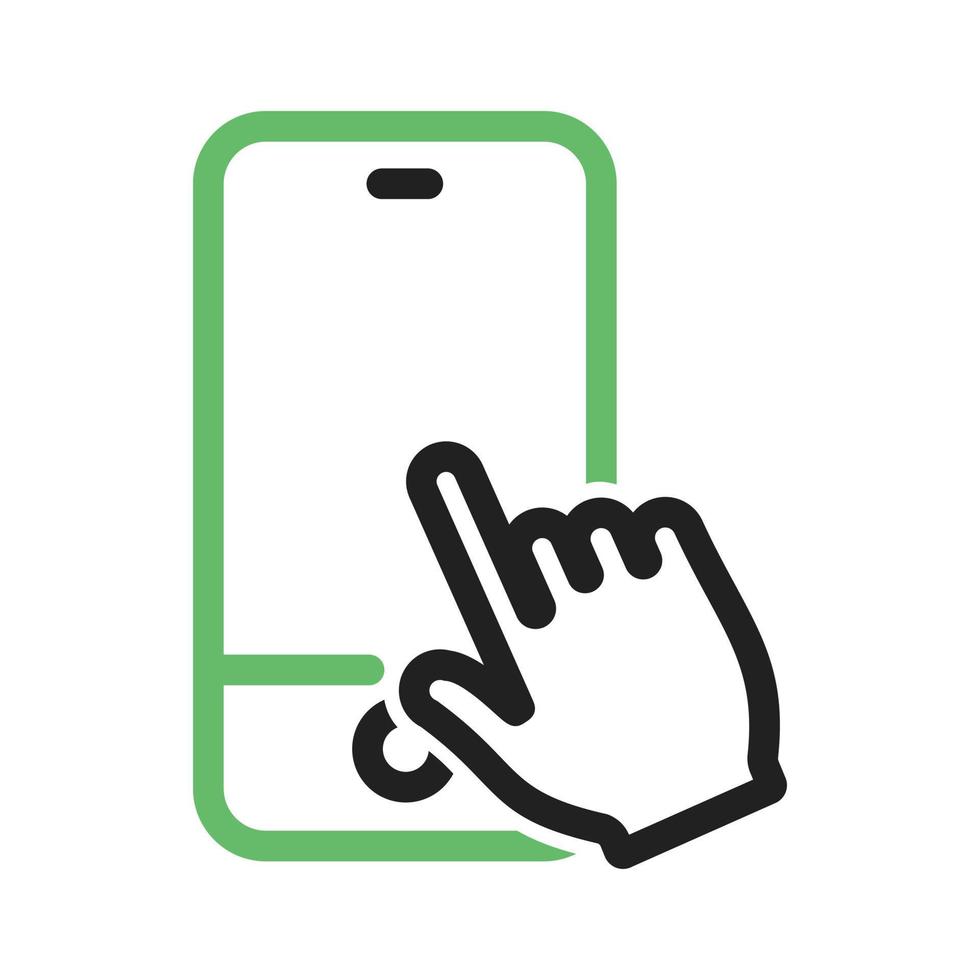 Touch Device II Line Green and Black Icon vector