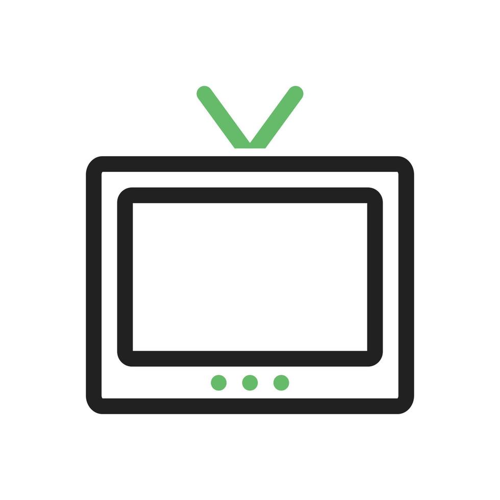 Television Line Green and Black Icon vector