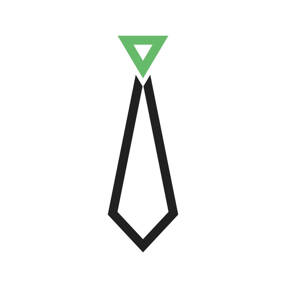 Tie Line Green and Black Icon vector