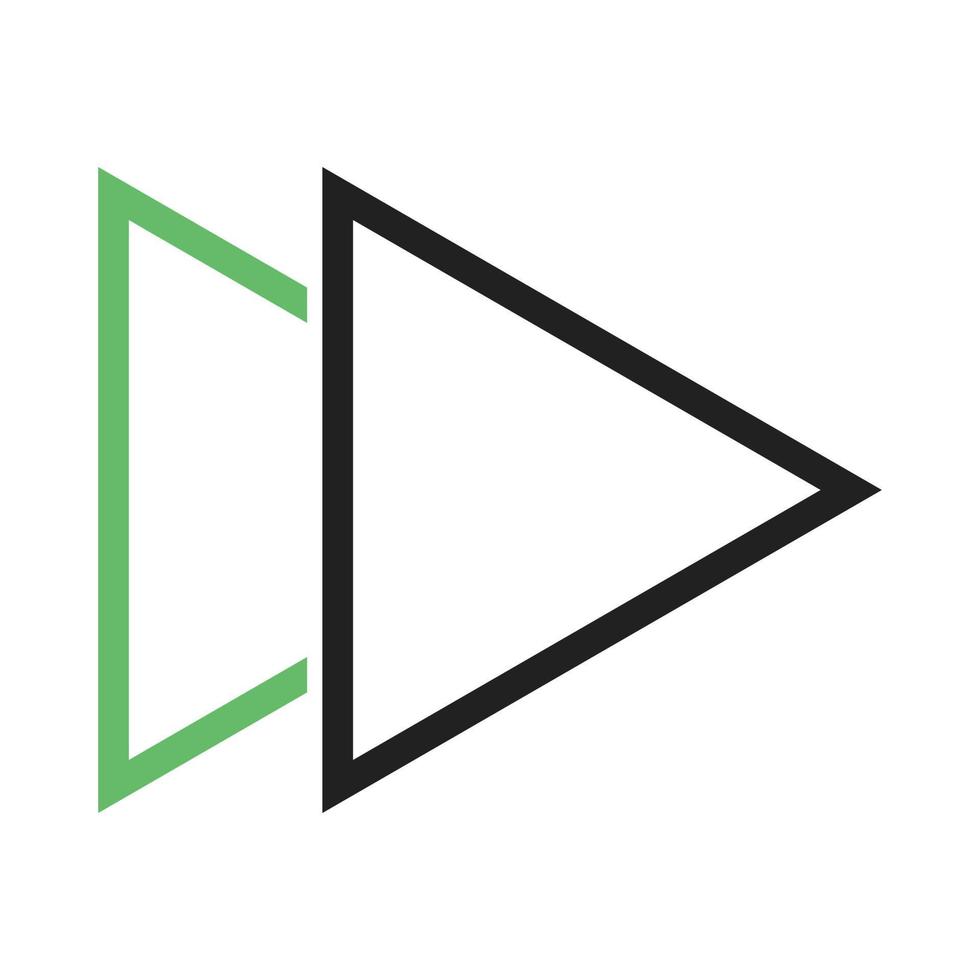 Forward Line Green and Black Icon vector