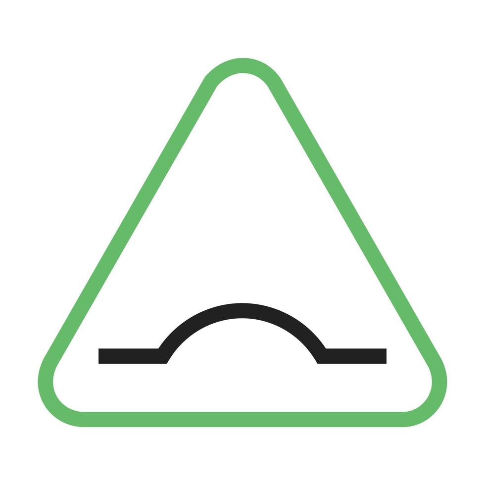 Bump ahead Line Green and Black Icon vector