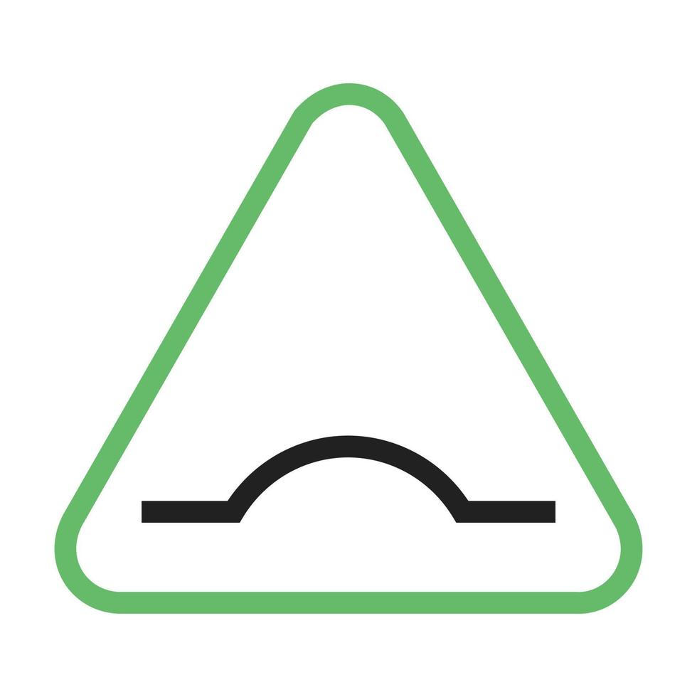 Bump ahead Line Green and Black Icon vector