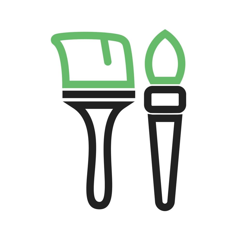 Paint Brushes Line Green and Black Icon vector