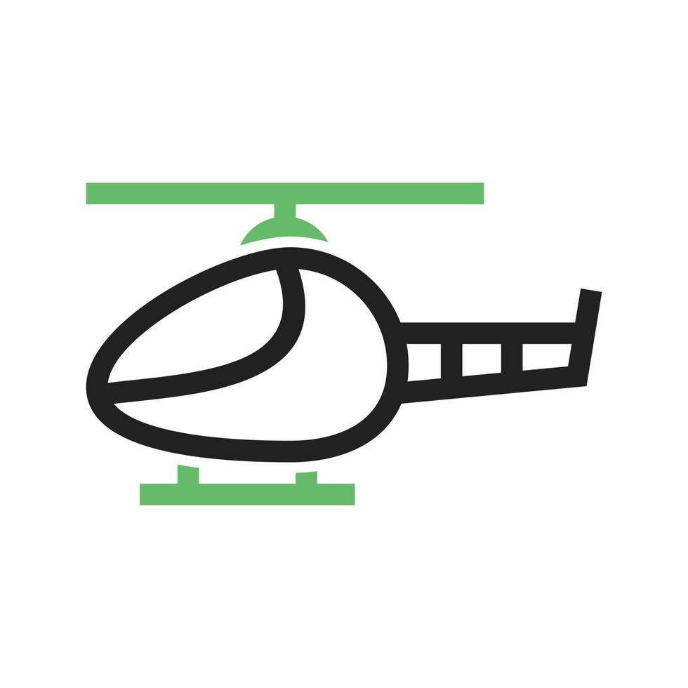 Helicopter I Line Green and Black Icon vector