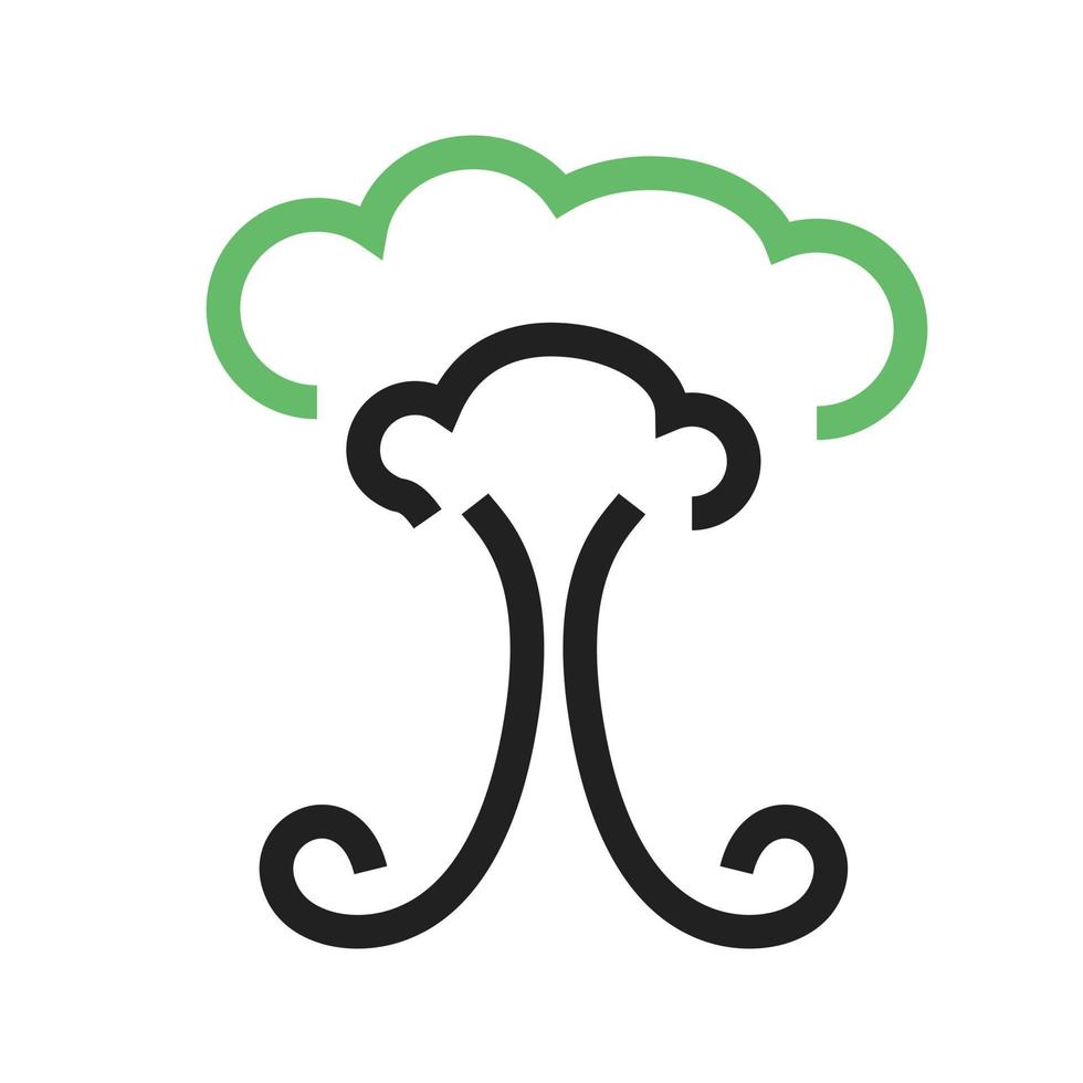 Explosion Line Green and Black Icon vector
