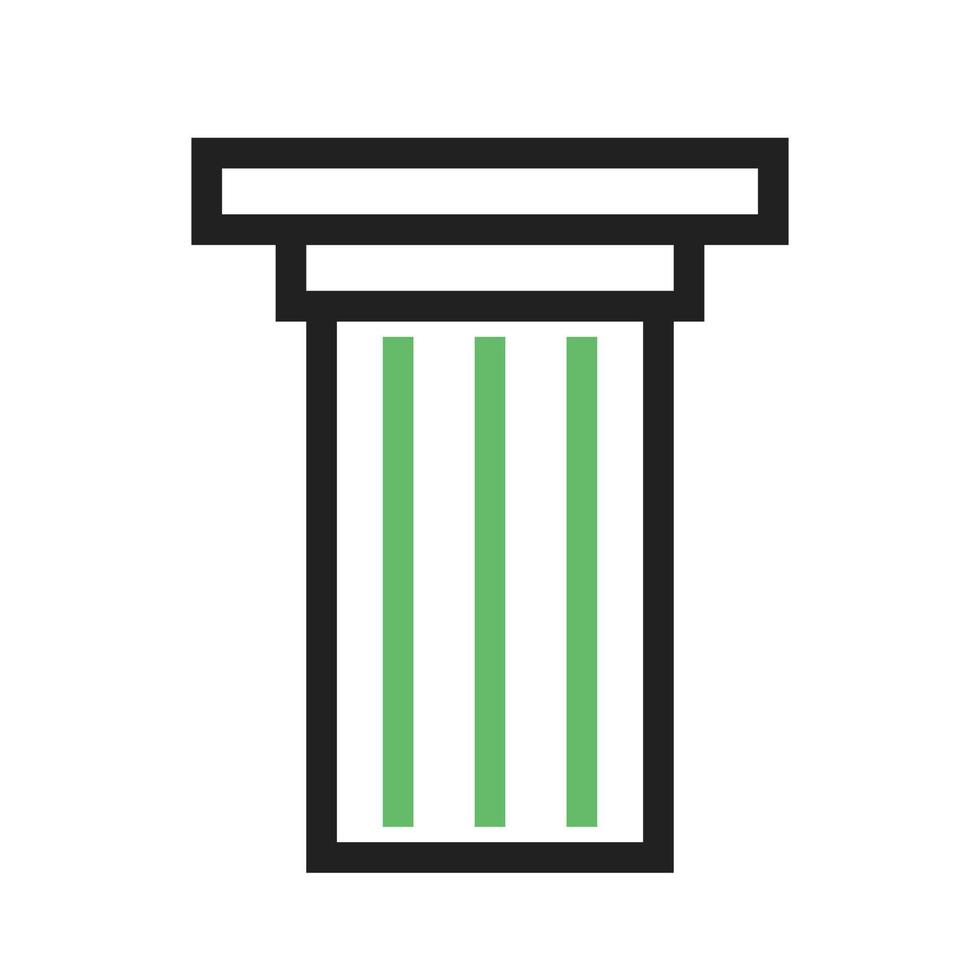 Column Line Green and Black Icon vector