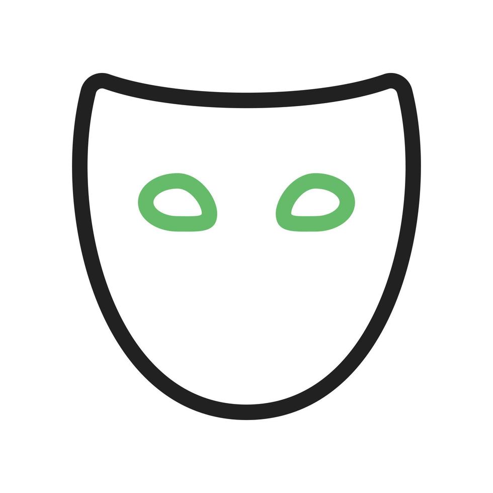 Mask Line Green and Black Icon vector