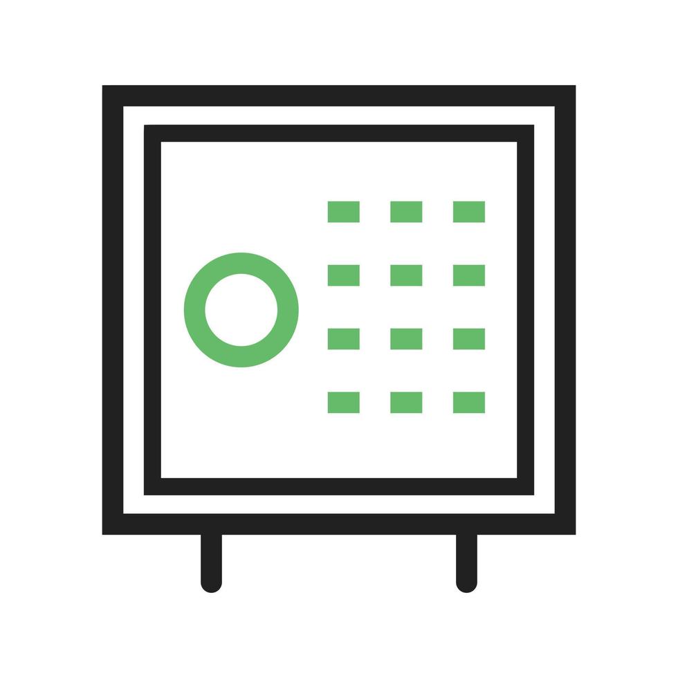 Vault II Line Green and Black Icon vector