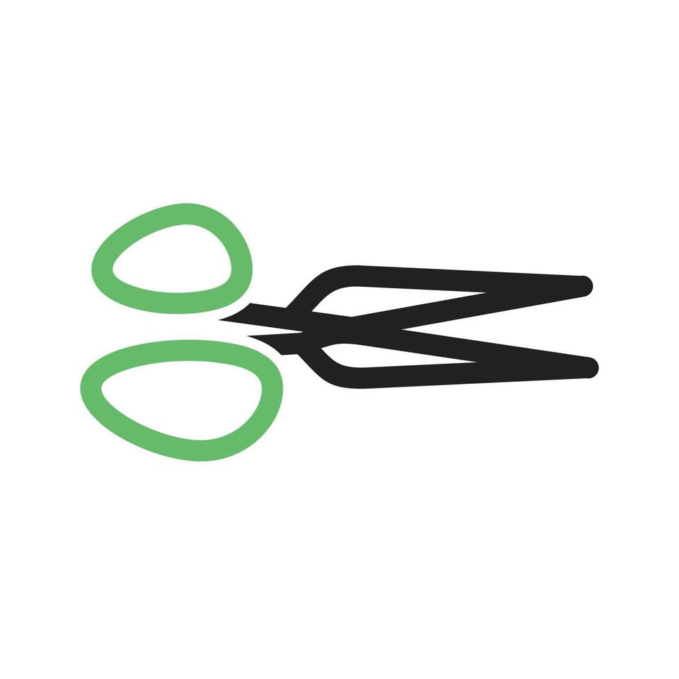 Scissors Line Green and Black Icon vector