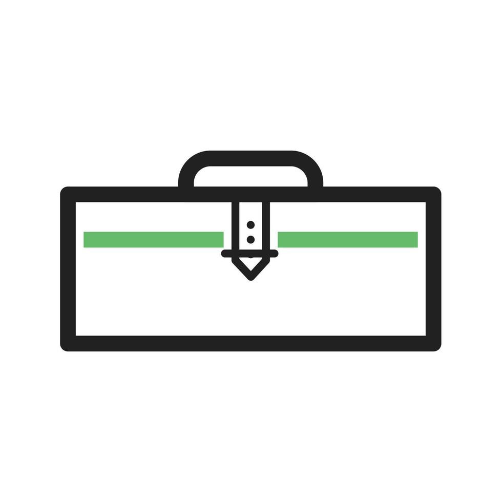 icono de línea de caja de papelería verde y negro vector
