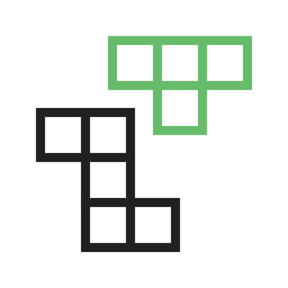 Bricks Line Green and Black Icon vector