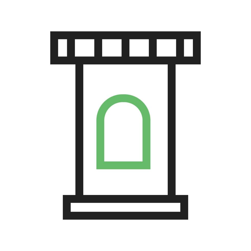 Castle Line Green and Black Icon vector