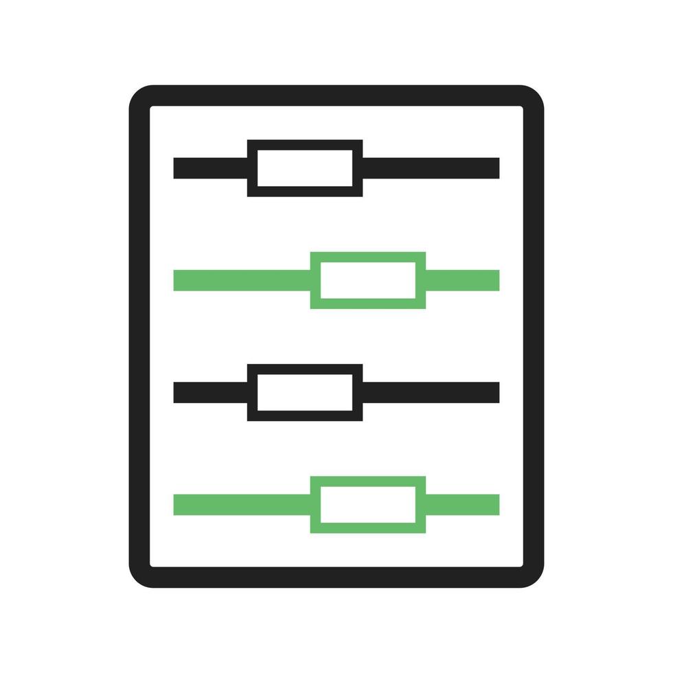 control de cambios línea icono verde y negro vector