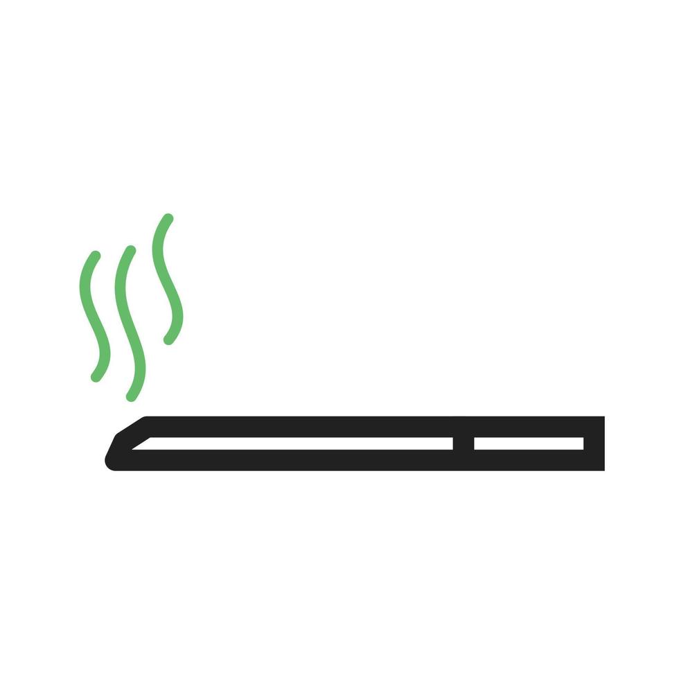 Cigarette Line Green and Black Icon vector