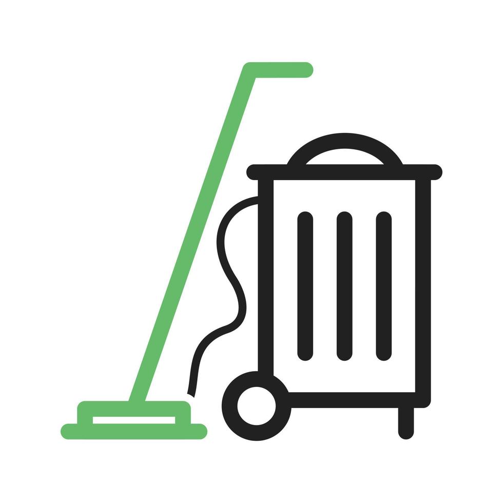 Vaccum Cleaner Line Green and Black Icon vector