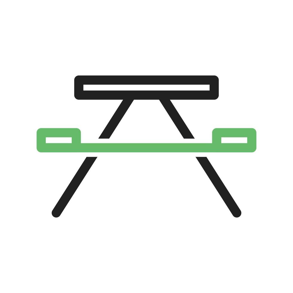 Wooden Bench Line Green and Black Icon vector