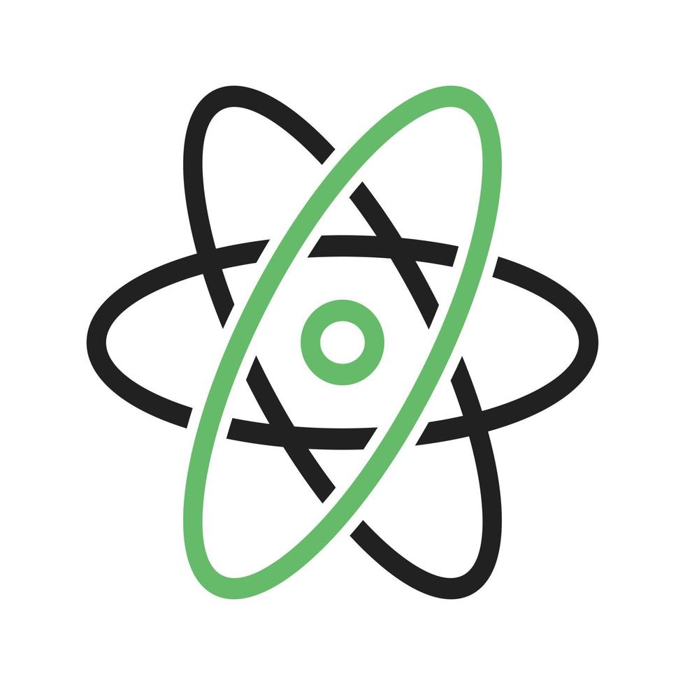 Atom Line Green and Black Icon vector