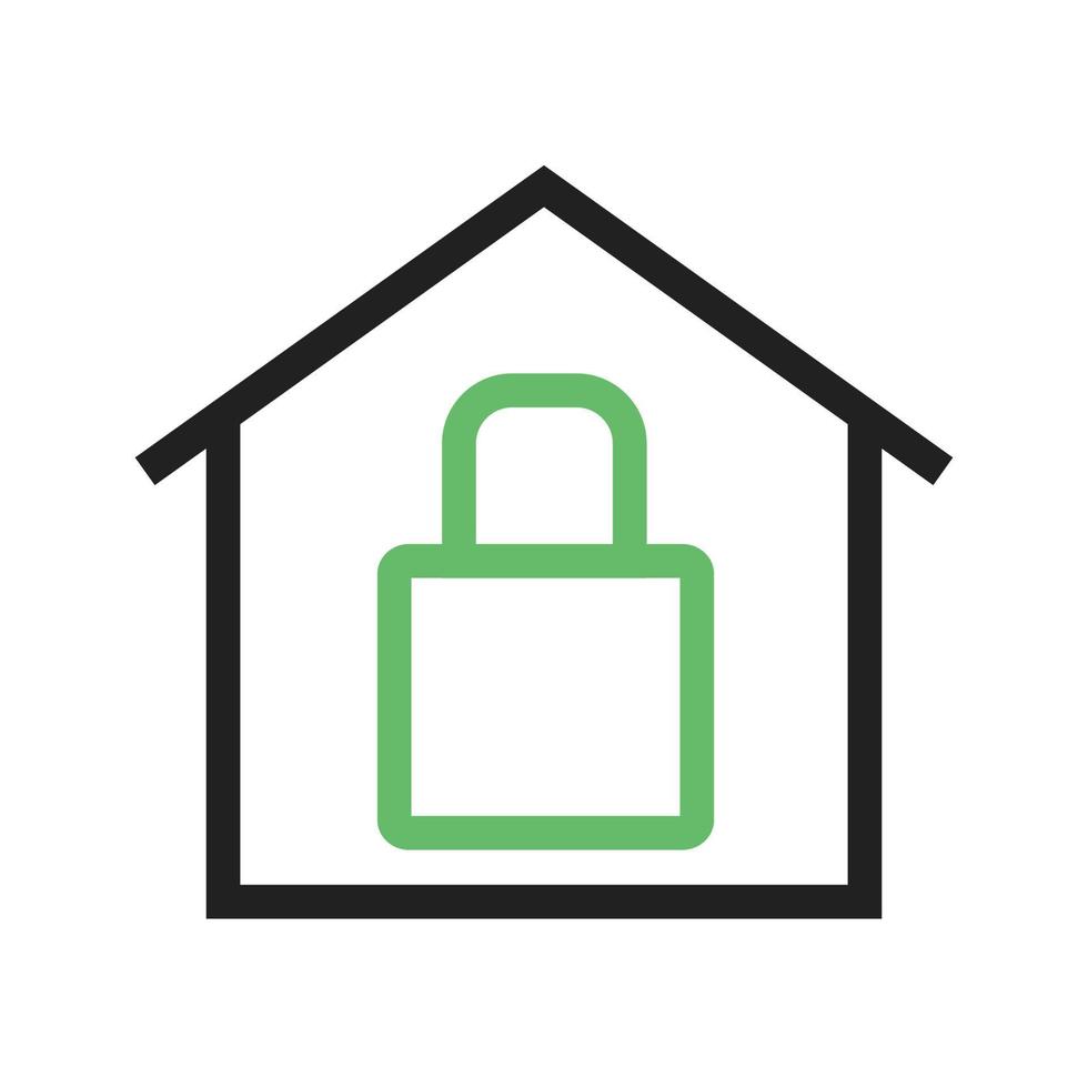 Secure House Line Green and Black Icon vector