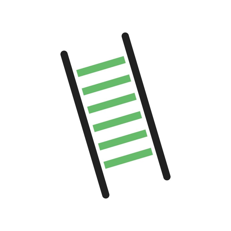 línea de escalera icono verde y negro vector