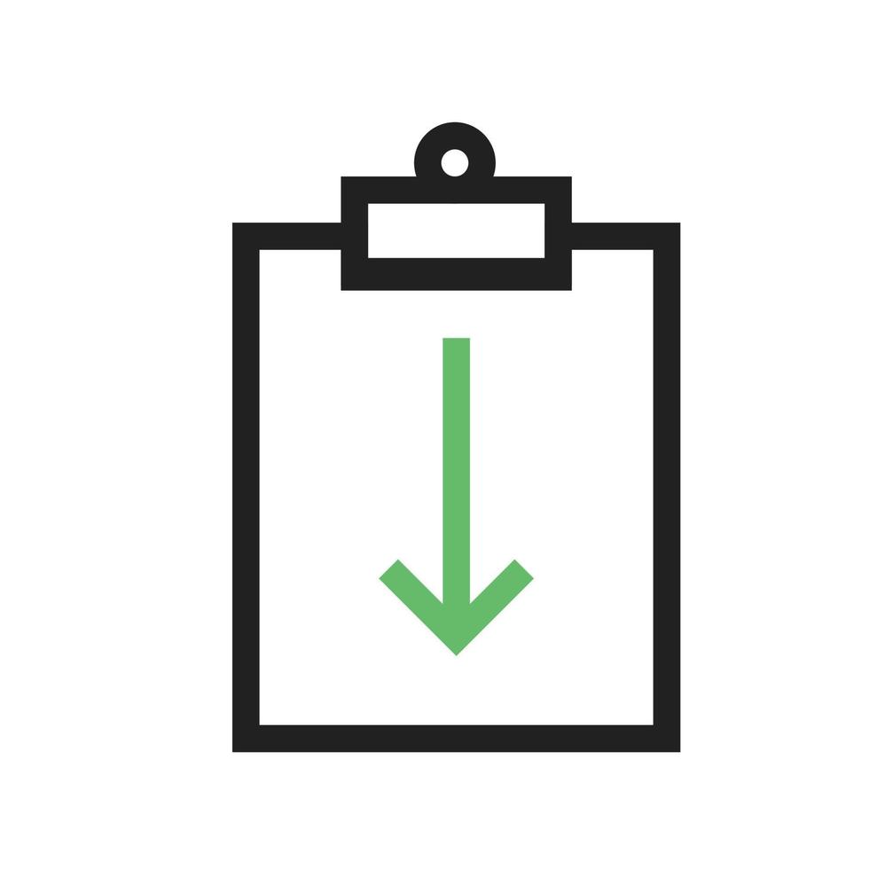 Assignment Return II Line Green and Black Icon vector