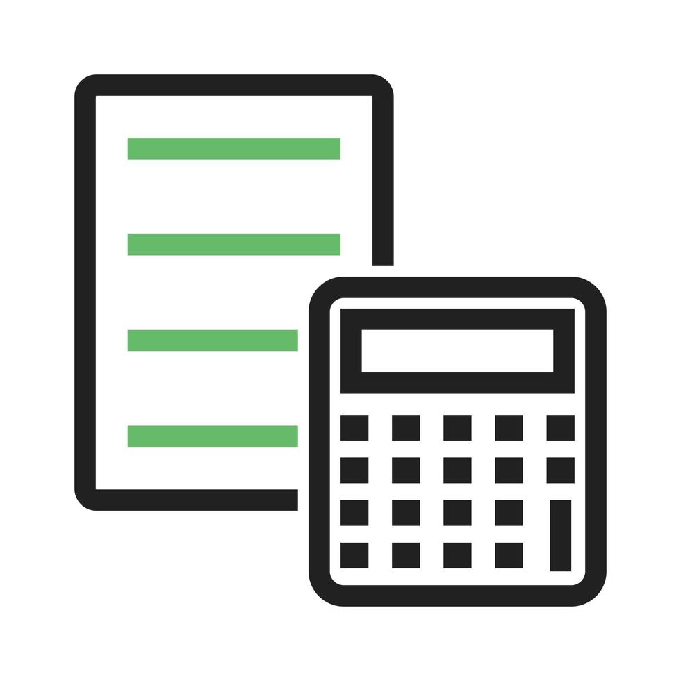 Documented Calculation Line Green and Black Icon vector