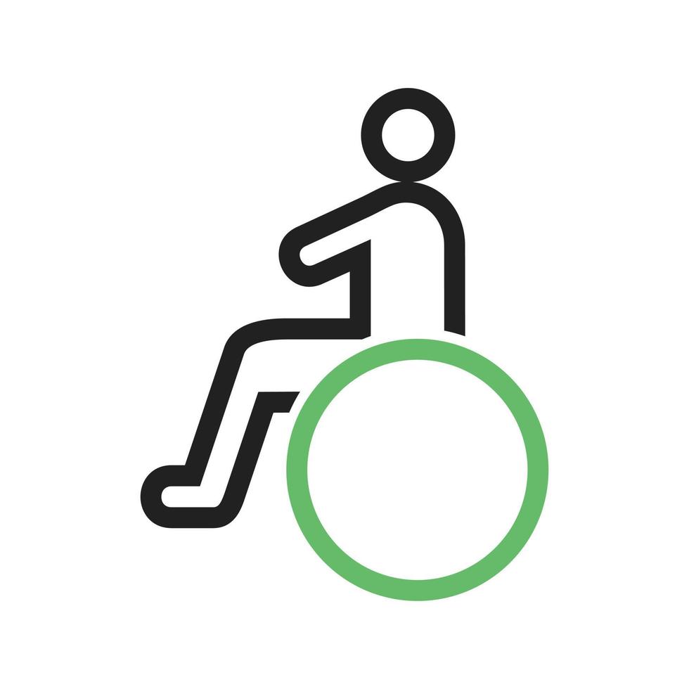 Sitting on wheelchair Line Green and Black Icon vector