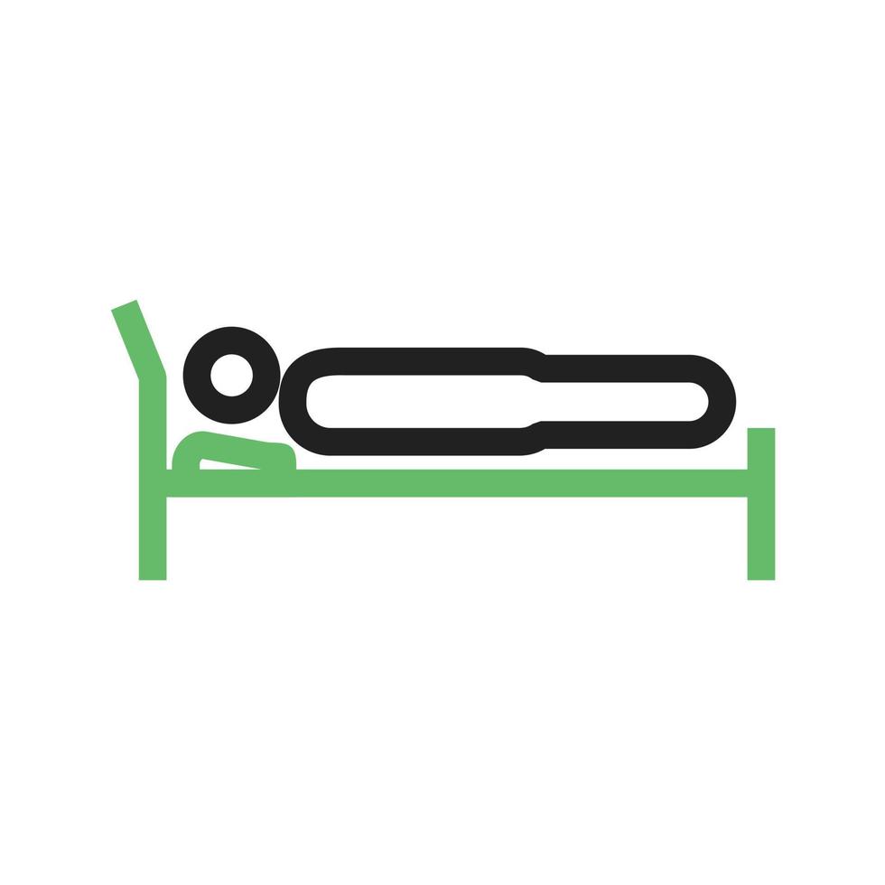 línea de dormir icono verde y negro vector