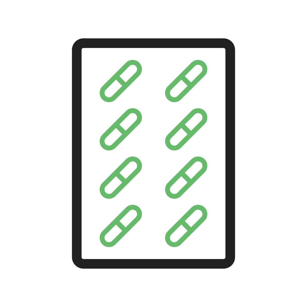 Capsules Line Green and Black Icon vector