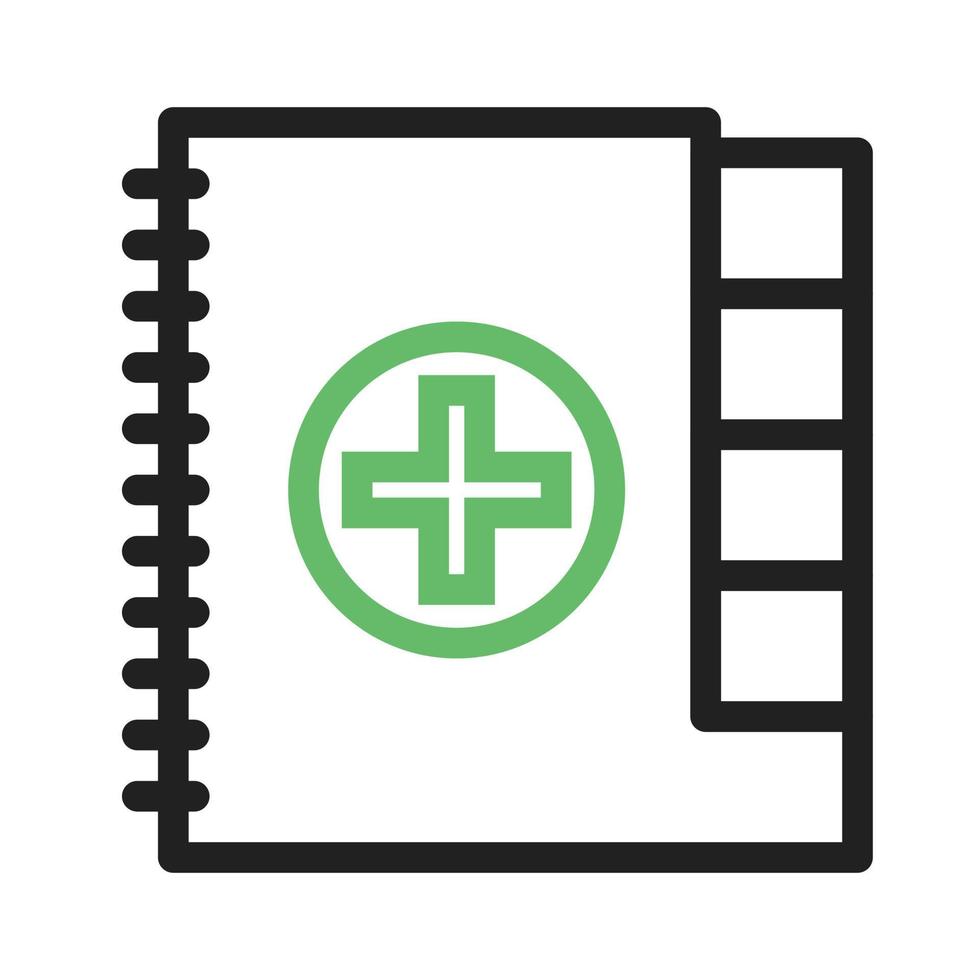 Medical Notes Line Green and Black Icon vector
