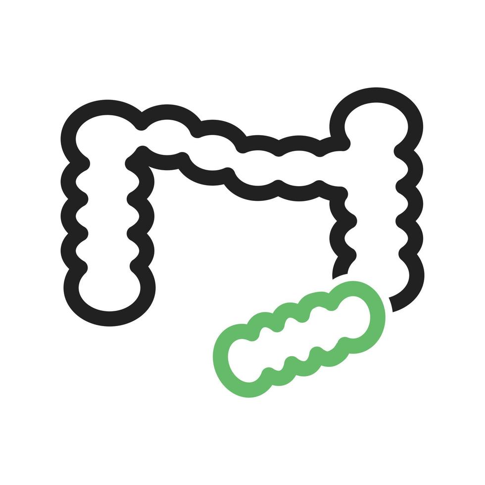 Intestines Line Green and Black Icon vector