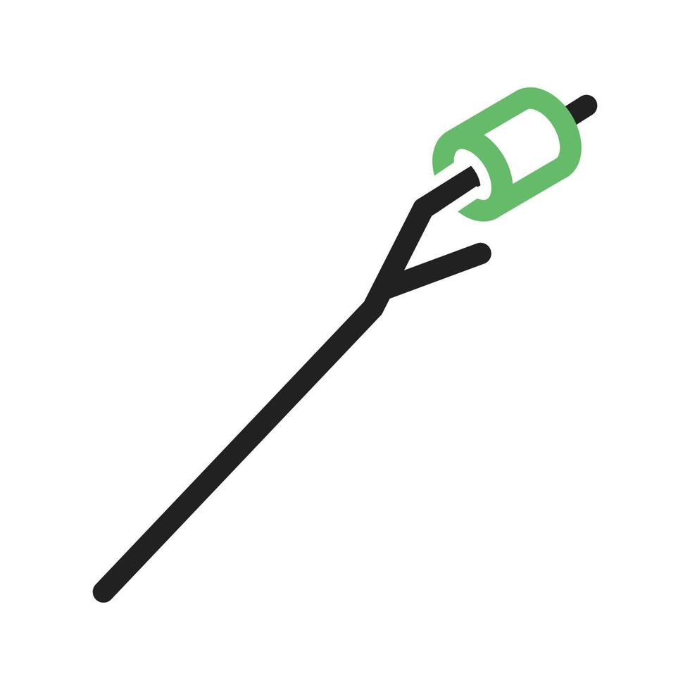 Roasted Marshmallow Line Green and Black Icon vector