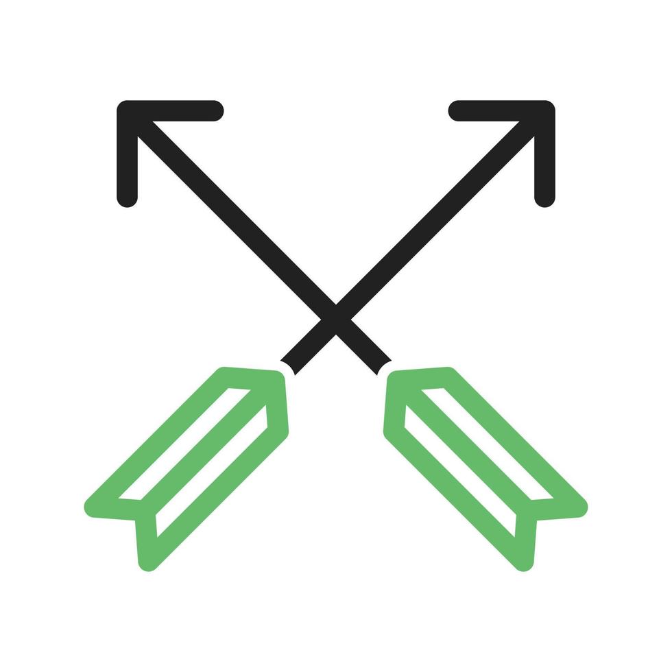 Two Arrows Line Green and Black Icon vector