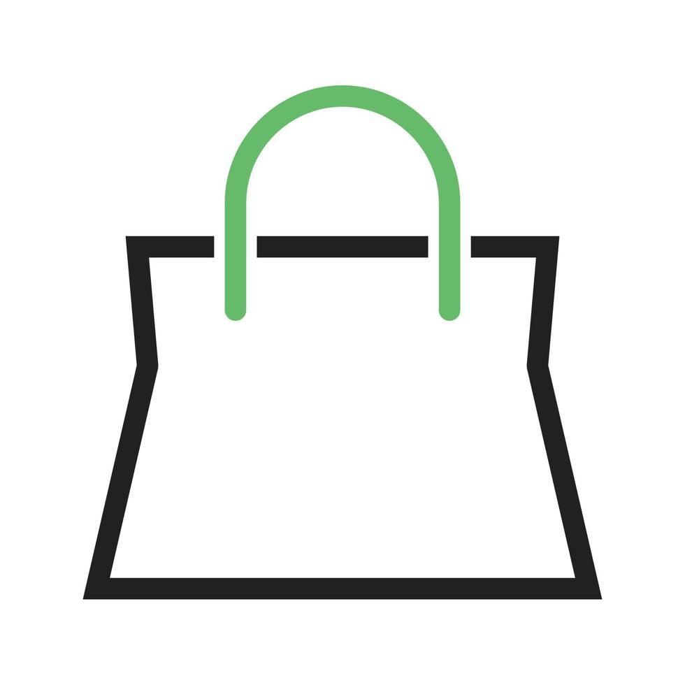 Shopping Bag Line Green and Black Icon vector