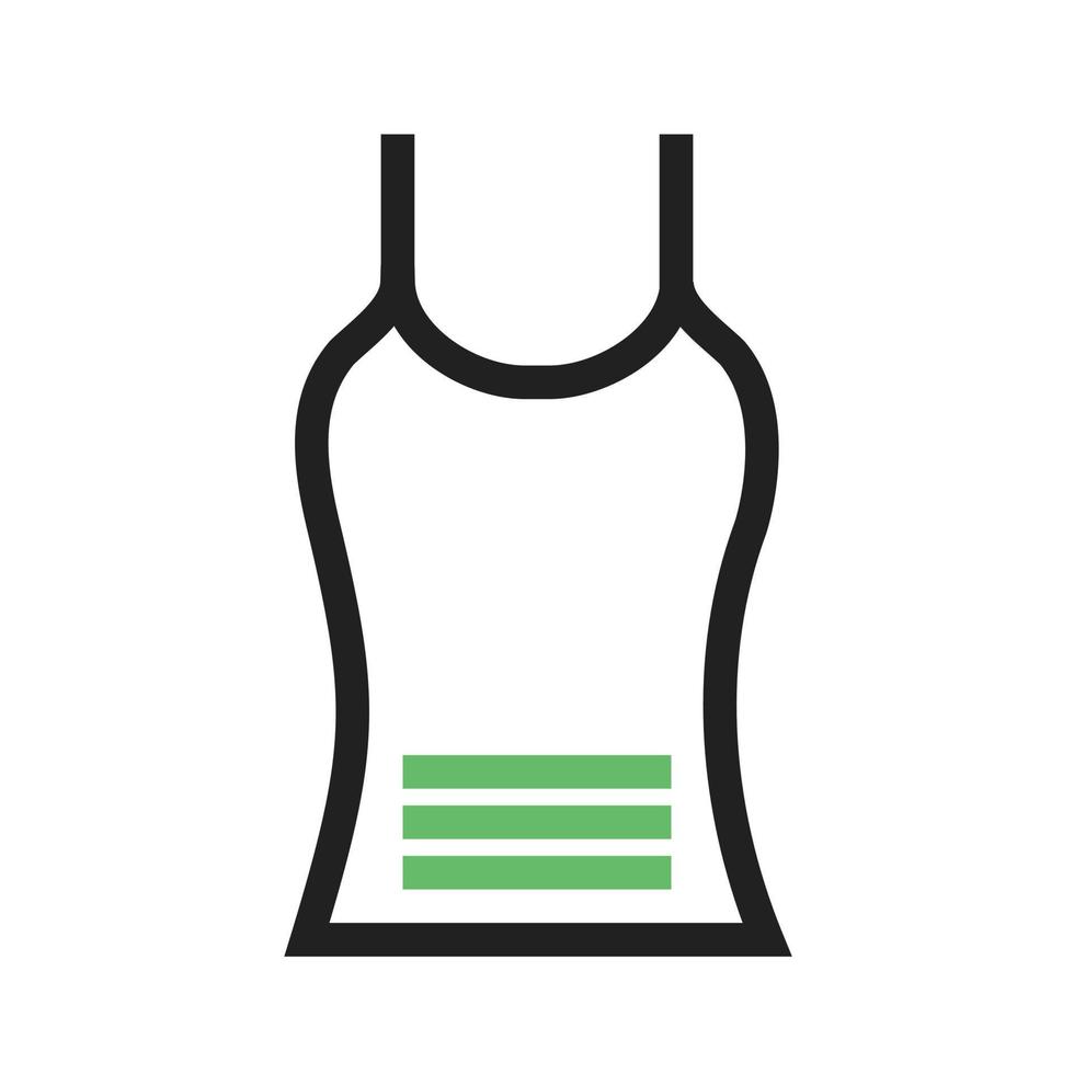 Vest Line Green and Black Icon vector