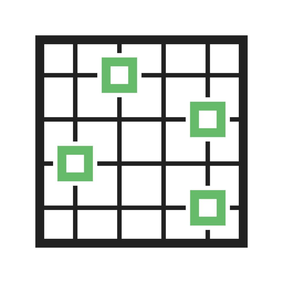 Scatter Graph Line Green and Black Icon vector